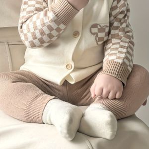 2-delige Vintage Baby Jongens Lange Mouwen Gebreide Ronde Hals Trui + Kleur Broek Set, Comfortabele Thermische Casual Zachte & Elastische Outfits, Winter & Herfst
