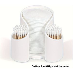 Houder voor schuimwatten en Q-tips, dispenser voor tandenflos, opbergorganisator voor badkameraccessoires, make-up organizer voor kaptafel, essentieel item voor de badkamer.