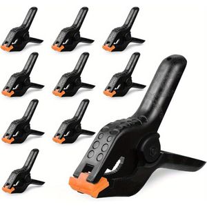 10pcs, 4.5in Spring Clamps Heavy Duty - Spring Clips Plastic Clamp Set, Backdrop Clips Clamps For Crafts Woodworking Photography, Strong Clamps For Backdrop Stand Outdoor Home Project