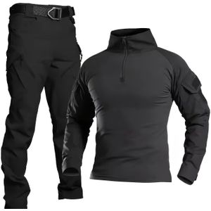 2 stuks G3 Kikkerpak Set, Vier Seizoenen Elastisch Ademend Outdoor Tactische Training Lange Mouw Camouflage Uniform Geschikt voor Kamperen en Wandelen