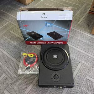 MAX.800W 8-inch/10-inch ultradunne actieve subwoofer onder de autostoel, RMS.150W ingebouwde versterker, verbetert de geluidskwaliteit, auto-audio modificatie met installatiekabel