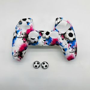 PS5 Controller Siliconen Beschermhoes | Voetbal-Geïnspireerd Ontwerp | Waterdicht en Antislip | Schokbestendig en Duurzaam | Aanbevolen voor Voetbalfans en , Inclusief Voetbal Thumbsticks