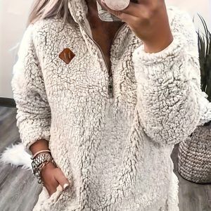 Dames Casual Mode Pullover Rits Lange Mouwen Top