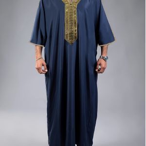 Mannen Vintage Polyester Boerkini Robe - Kleur, V-hals, Kwart Mouwen, Losse Pasvorm, Overdreven Ruffle Detail, Lente/Herfst Seizoen, Geweven Stof, 95% Polyester 5% Spandex, 140 g/m² - Geen Riem