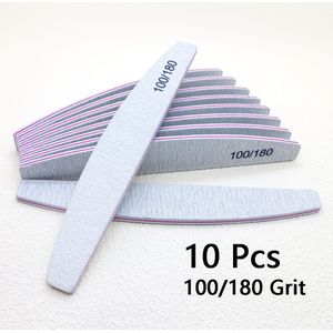 10 Nagelvijlen 100/180 Grit Professionele Dubbelzijdige Schuurplaten voor Gel Nagels en Acrylnagels Salon Thuisgebruik