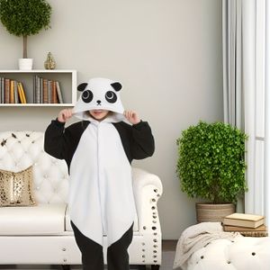Panda voor Kinderen - Verdikte Jumpsuit met Capuchon & Gezicht Design, Loszittende Romper voor Jongens & Meisjes, Knusse Herfst/ Outfit, Machinewasbaar voor Themafeesten