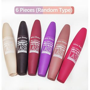 6-Pack Full & Big Volume Mascara, Waterdicht Langhoudend Zwart Verlengend, Natuurlijke Look, , Verdikkend Op Planten Gebaseerd Squalaan Voor Alle Huidtypen