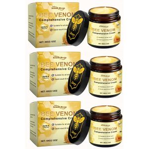 3-Pack Bijengif Hydraterende Crème met & Honing, Glad & Absorberend, Zacht & Hydraterend, Unisex Dagelijkse Verzorgingscrème, Ideaal Cadeau voor Kerstmis, Halloween, Herfst & Winter