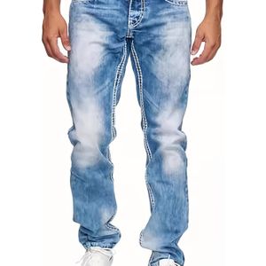 Herfst/Lente Heren Jeans, Blauwe Casual Broek G58