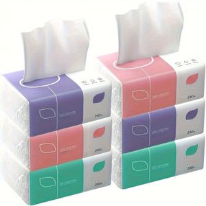 6st -Laags Tissues - 240 Stuks per Verpakking, Recyclebaar , Veelzijdig voor Gezicht, Toilet & Servetgebruik, Duurzaam & Absorberend, Ideaal voor Thuis, Studentenkamer, Kantoor & Buiten
