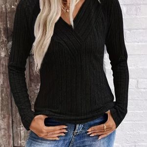 Koreaanse Lazy Style Essential | Grijze V-hals Top met Kruisbanden | Casual Herfst/Winter Essential