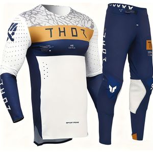 THOR 2025 Wit Blauw Jersey Broek Motorfiets Race Mountainbike Set Offroad Kleding Combinatie Motorfietskleding
