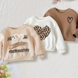 Meisjes Peuter Sweatshirts Herfst/Winter Collectie - Casual Polyester Breiselstof, Niet-Stretch, Ronde Hals, Hartpatroon, Regular Fit - 3-delige Set