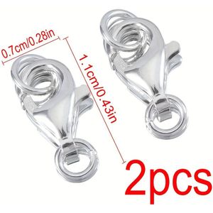 TEMU 2 stuks MINGXUAN 925 Sterling Zilveren Karabijnsluitingen, Mode Sieraden Maken Onderdelen en Accessoires, DIY Armband Ketting Sluiting Benodigdheden