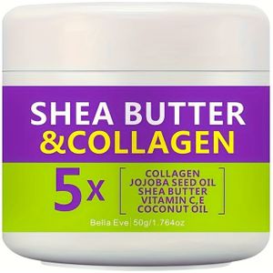 Shea Boter & Collageen Verstevigende Crème met Jojoba-olie, Shea Boter, Collageen, C&E, Kokosolie - Geschikt voor Dijen, Billen, Armen en Buik