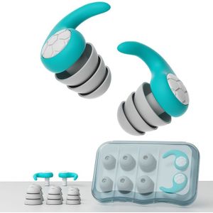 New en Verbeterd Ontwerp Siliconen Zwemoorpluggen, Inclusief L/M/S Maten Oordopjes, Comfortabele en Duurzame Silicone Oorpluggen voor Zwemmen