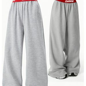 Meisjes Mode Herfst Winter Nieuwe Halloween Warme Comfortabele Fleece-Gevoerde Dikke Lui Stijl Grijze Wijdpijp Casual Sportbroek