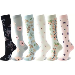 3/6pairs Compressiekousen voor Vrouwen en Mannen - voor Circulatie, Hardlopen, Atletisch, Herstel, Verpleegkundige, Reizen