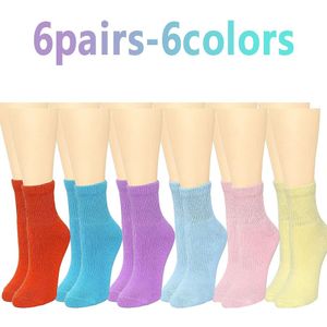 12/6/2 Paar Extra Brede Sokken, 6 Kleuren, Ademend Non-Binding Ontwerp, Hoge Elasticiteit Stof, Ontworpen voor Voeten, Vochtafvoerend, Ademend, Geschikt voor Diabetici