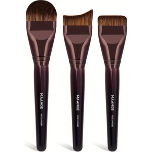 MAANGE 3-delige foundation make-up kwast, make-up kwast, vloeibare foundation BB crème, kabuki make-up kwast, reis make-up kwast