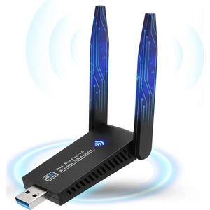 AC1300m Draadloze Netwerkkaart USB Win10 Schijfvrije Netwerkkaart WiFi Ontvanger Zender, Draadloze Connectiviteit|Stijlvolle Antennes|Duurzame Behuizing