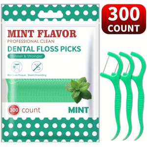 300/600 stuks SMILE Mint Smaak Floss & Interdentale Borstel - Dunner & Sterker Schoon, Mint Smaak, 300/600 stuks