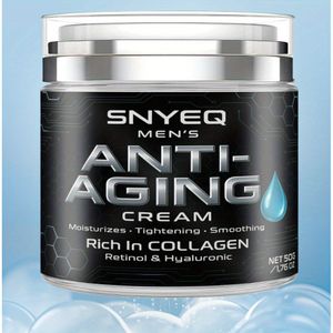 Heren -aging crème met collageen, retinol en hyaluronzuur, vermindert fijne lijntjes, rimpels, kraaienpootjes, lachrimpels, fronsrimpels, etc., -aging huidverzorging; maakt de huid er jonger uit