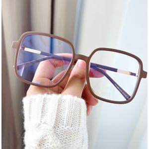 Trendy Dames Matte Vierkante Montuur Bril - Slankend Effect, Groot PC Montuur met Doorschijnende Metalen Scharnieren, Stijlvol en Lichtgewicht voor Dagelijks Gebruik