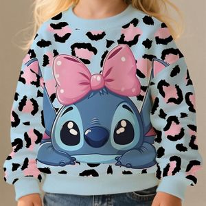 Disney Stitch Meisjes Trui - Officieel Stitch & Roze Strikken, Zachte Lange Mouwen Pullover voor Verjaardagsfeest Outfit Casual Kleding, Perfect Disney Cadeau voor Fans (Peuters & Kinderen)