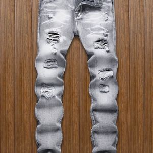 Casual Gescheurde Herenjeans, Chique Streetstyle-jeans