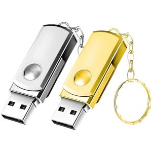 2 stuks/ USB 2.0 , 360 graden draaibaar metal USB-stick, 128MB/4GB/8GB/16GB/32GB, veilige bestandsopslag en , geschikt voor alle gelegenheden en cadeaus