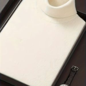 Mannen Cadeau, Herfst Winter Hoge Hals Trui - Zachte Gebreide Lange Mouwen Pullover, Herfst Winter Buiten Dagelijks Casual Kleding, Eenvoudig Mode Comfortabel Elegant Ontwerp Herenkleding