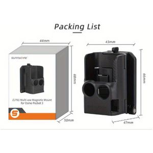 Sunnylife Dji Pocket 3 Magnetic Mount - Clip Holder For Cycling, & Tabletop Action - Secure Silicone Pad Design