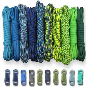 Of Rope Diy Bracelet Kit, 3 Meters Total Length, Polyester Blend,non-flint, Mixed Colors