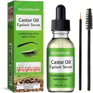 Xiyue Castorolie Wimperserum - Natuurlijke Verdikkende en Krullende Formule, Zuivere Castorolie, Geen Kleurstof, Speciaal Ontworpen voor Wimpers, Inclusief Borstel
