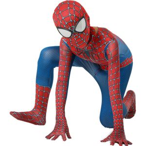 Superheld Jumpsuit voor Jongens, Klassiek Rood en Blauw Kostuum, Kinder Cosplay Outfit voor Halloween en Kerstfeesten, Feestdag Verjaardagscadeau, Zachte Stof met Meerdere Maten Beschikbaar