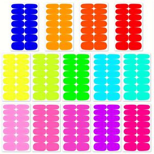 14 Bladen Glitter Zelfklevende Nagelkunststickers, Kleur PET Nagelstickers, Eénmalig Gebruik, Liefdes , Plastic Oppervlak, Ovaal Vorm, - Alcoholvrije Nagelverfraaiingen voor DIY Manicure Crafts