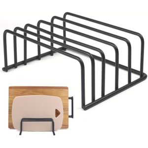 Space-saving Kitchen Organizer For Cutting Boards & Bakeware - Metal, Wide Slots For Multiple Pans & Boards - Cabinets & Countertops