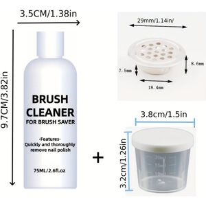 Verf Nagelborstel Reparatiekit - 75Ml/2, 6Oz Oplossing Met, Cruelty-Free Gel Borstelbeschermer, Verwijdert Verf/Nagellak Snel En Behoudt Borstelkwaliteit, Maakt De Borstel Zo Zacht Als Nieuw