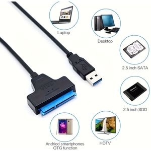 Sata To Usb 3.0 Cable For 2.5 Inch And 3.5 Inch Hdd Ssd, Supports Up To 4tb Hard Drives.