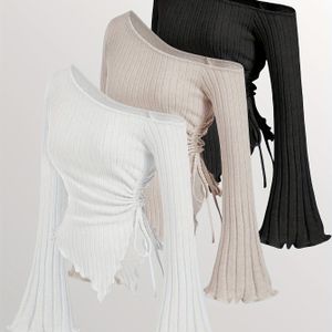 Nieuwe Modieuze En Elegante Speciale Kleur Herfst En Winter Dames T-shirt Drietal Set.