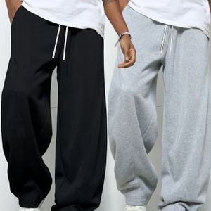 Casual joggingbroek met rechte pijpen voor dames en heren - Lichtgewicht met trekkoord in de taille, zijzakken, comfortabel polyester voor vrijetijdskleding, broek met rechte pijpen