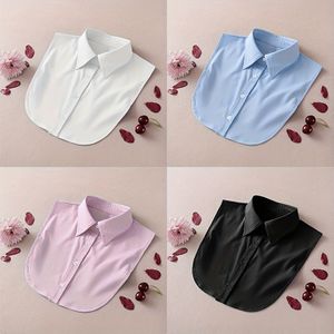 4-delige Afneembare Imitatie Kraag Set, Wit/Zwart, Puntige/Ronde Hals Opties, Anti-Doorschijnend, Multifunctionele Decoratie, Casual Lente Zomer Herfst Damesmode, Ronde Hals Optie