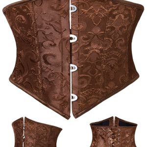 1 stuk buikcontrole shapewear, onzichtbaar effect voor een perfecte curve, klassiek retro-stijl zwart jacquard met visgraat rugbandjes