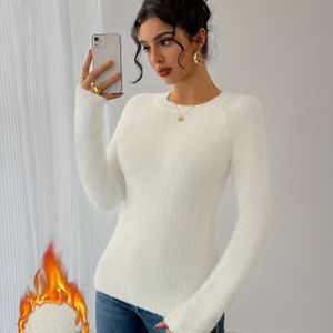 Autumn And Winter Casual Solid Fitted Warm Sweater
