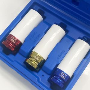 3-delige Bandenbeschermingshuls Set - Duurzaam Legering, 1/2" (17mm, 19mm, 21mm) - Slagvaste Auto Wielmoer Dopsleutel Kit
