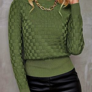 Dames Trui met Ronde Hals en Lange Mouwen | Casual Stijl, Ribdetail, Geschikt voor Lente/Zomer/Herfst