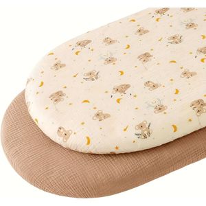 Set van 2 Baby Wieg Bedovertrekken, Ademend en Extra Groot, Volledig Omhullend en Afneembaar voor Gemakkelijk .