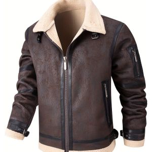Heren Herfst-Winter Verdikte Fleece Gevoerde Bomberjack | Modieus Casual Patchwork Design met Ritssluiting en Voering