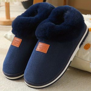 Met pluche gevoerde winterpantoffels voor dames, warme en comfortabele stevige slip-on antislip-slippers, laarzen, huisslippers